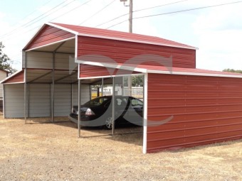 Metal Barn | Boxed Eave Roof | 42W x 21L x 12H | Raised Center